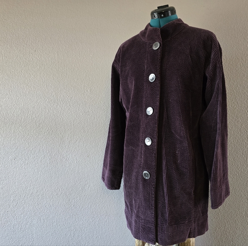 J. Jill Purple Utility Jacket Stand-Up Collar